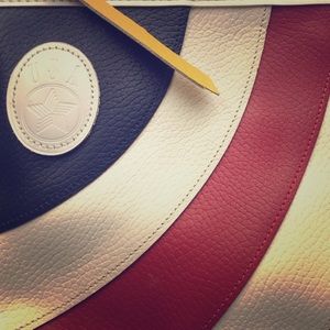 USA leather flag bag